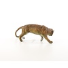 Bronze sculpture of a prowling tiger