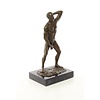Bronzen beeld van een intens staand mannelijk naakt