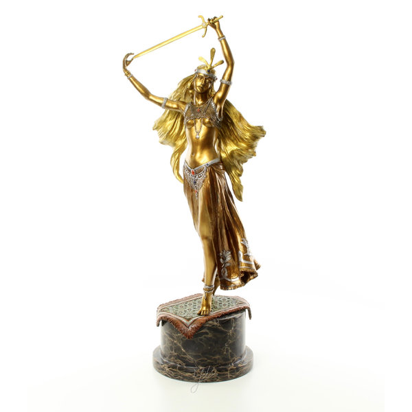  Vienne style bronze sculpture of a sword dancer