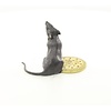 Bronze sculpture of a mouse eating a biscuit