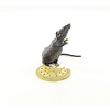 Bronze sculpture of a mouse eating a biscuit