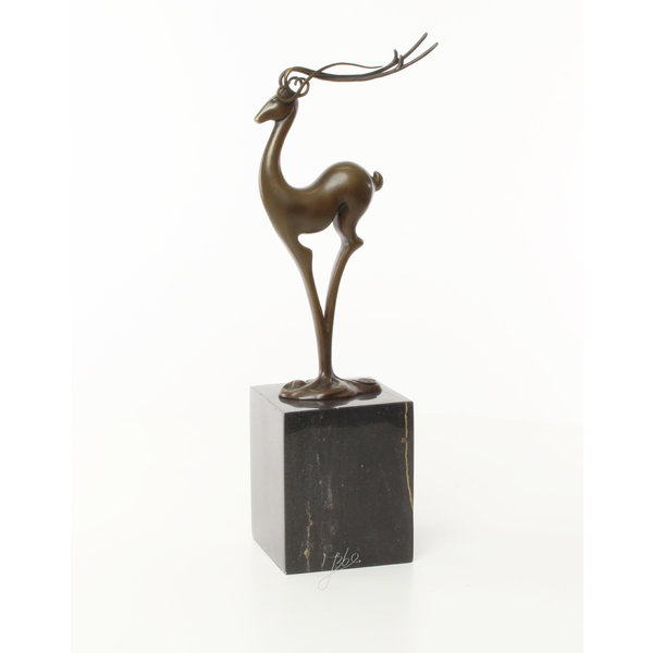  A modernist bronze sculpture of an antelope