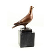 Bronze sculpture of a standing pigeon