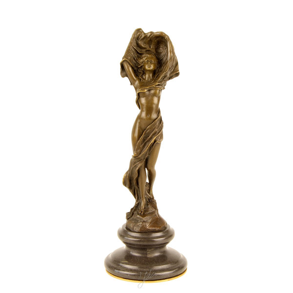  Bronzen Art Deco stijl sculptuur van een sjaal danseres