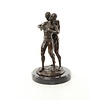 Erotic bronze sculpture of two naked gay males