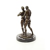 Erotic bronze sculpture of two naked gay males
