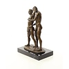 Erotische bronzen sculptuur van twee naakte gay mannen