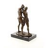 Erotische bronzen sculptuur van twee naakte gay mannen