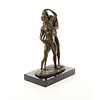 Erotic bronze sculpture of two male nudes