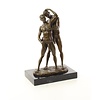 Erotische bronzen sculptuur van twee naakte gay mannen