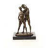 Erotic bronze sculpture of two male nudes