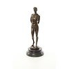 Erotic bronze sculpture of a standing male nude