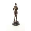 Erotic bronze sculpture of a standing male nude