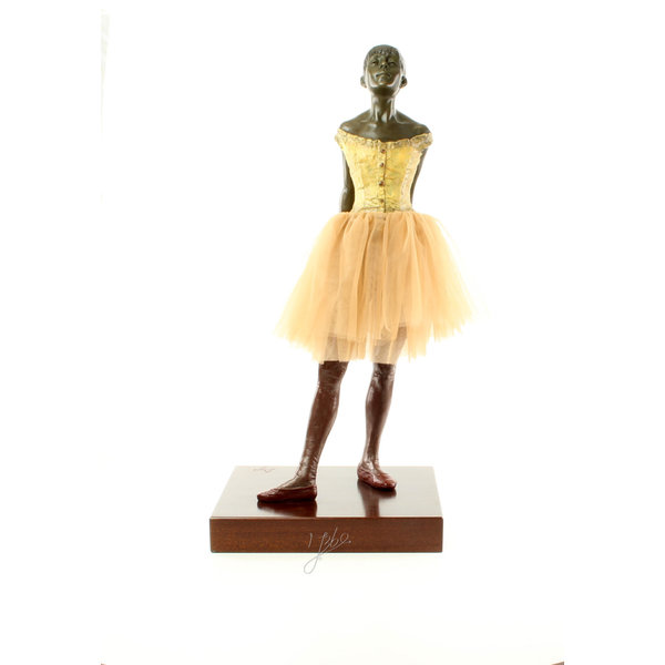  A Cold-painted bronze sculpture of the little dancer by Degas