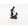 Bronze sculpture of satyr and nude female