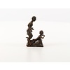 Bronzen sculptuur van satyr met naakte dame