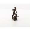 Bronzen sculptuur van satyr met naakte dame
