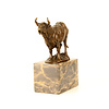 Bronze sculpture of a bellowing  bull mounted on a marble base