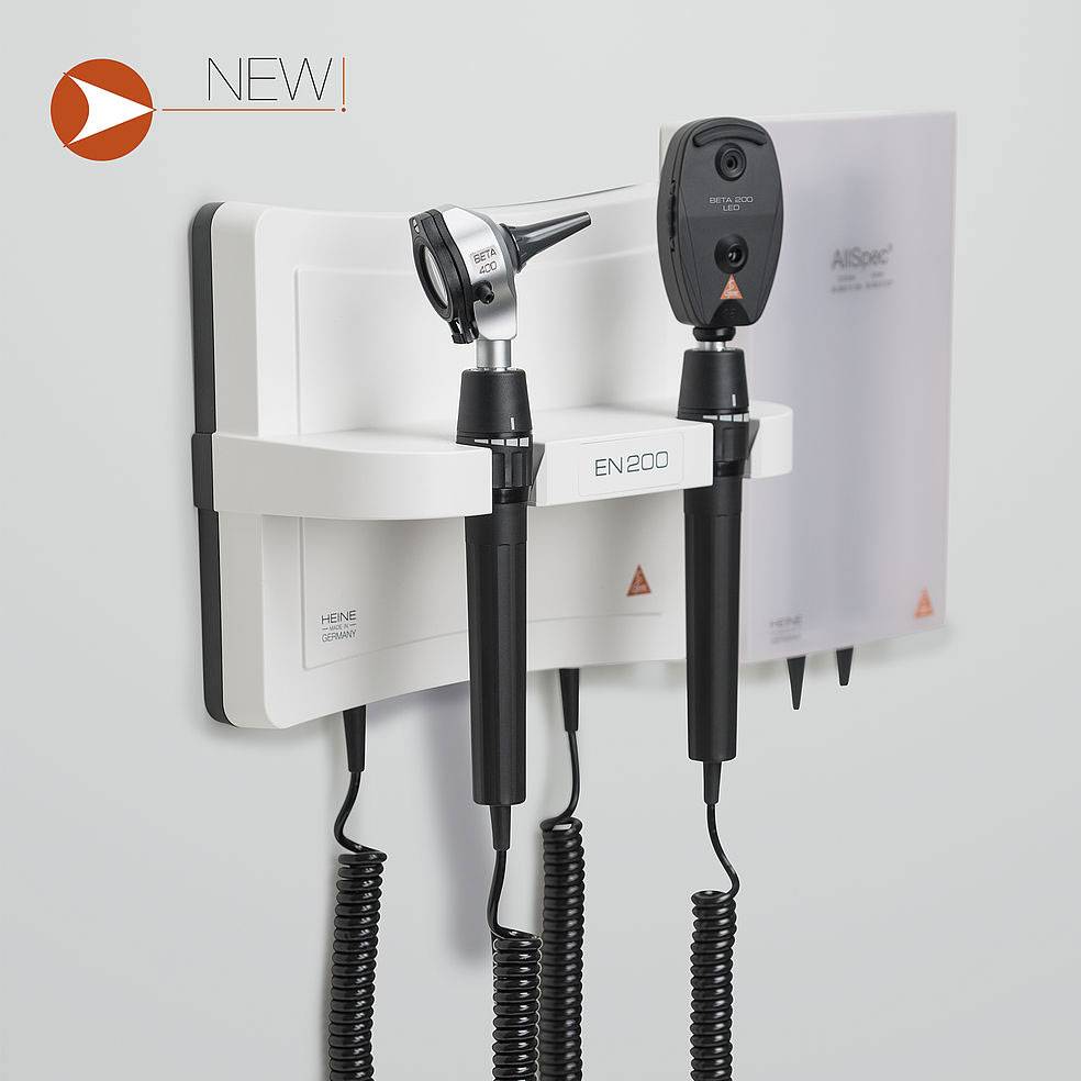 Heine wall unit and 200 beta 400 LED otoscope beta200 led