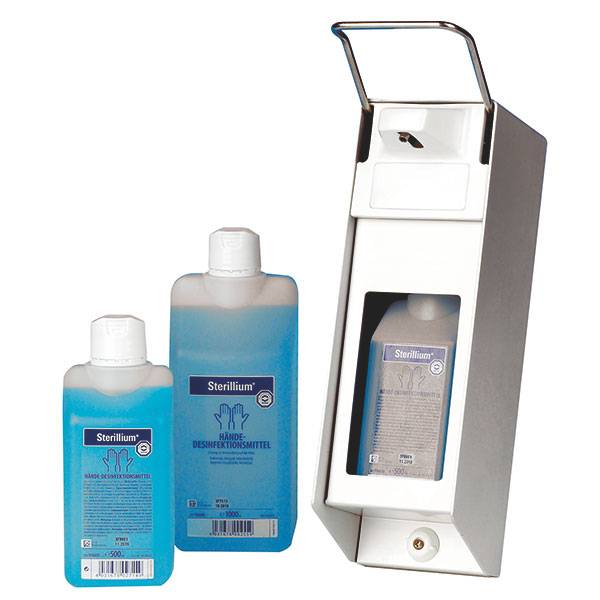 Soap and disinfection dispenser aluminium 500 ml Medische Vakhandel
