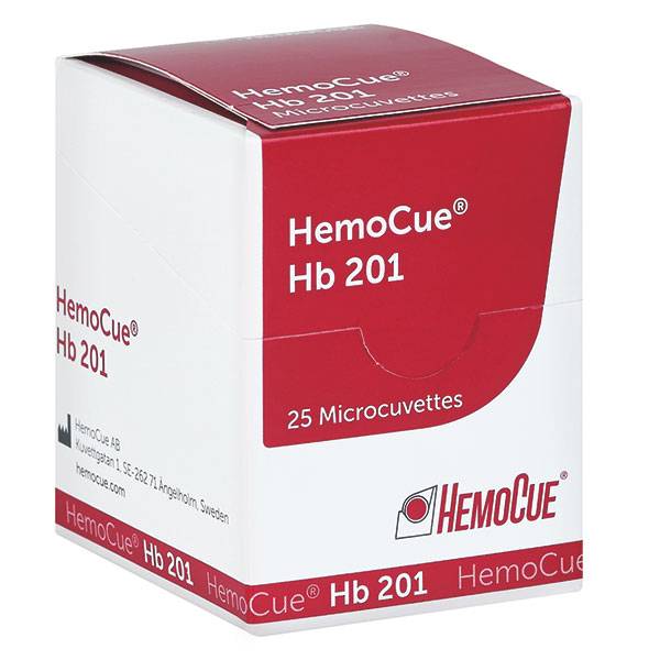 Hemo cue HB 201 cuvette, 25 pieces Medische Vakhandel