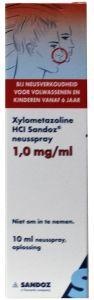 Xylometazolin 1 mg / ml Spray Sandoz - 10 ml