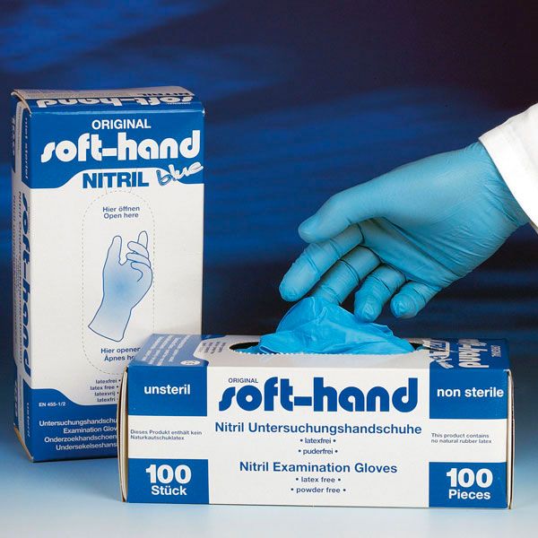 Soft-Hand-Nitrilhandschuhe Blau - 100 Stück - Small