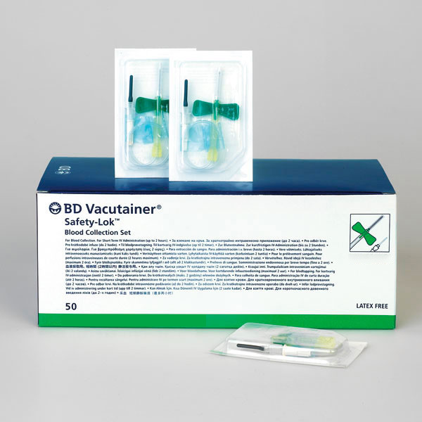 BD vacutainer Safety-Lok wing needle (367282) 21G green