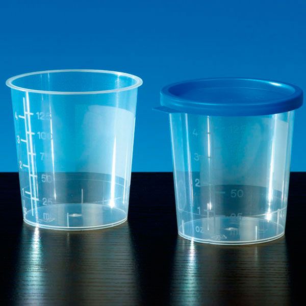 Urine specimen cups with blue cover 100 pieces Medische Vakhandel