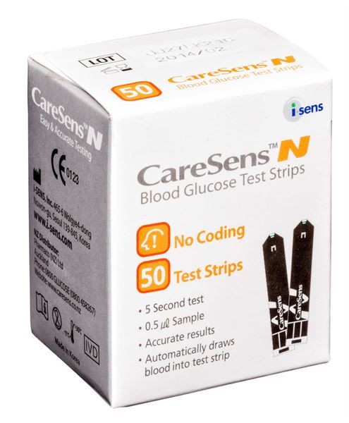 Glucosestrips caresens n 50 stuks - Medische Vakhandel