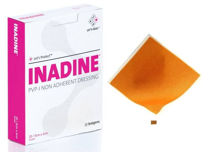 INADINE (povidone iodine) ointment gauze 9,5 x 9,5 cm 25 pieces Medische Vakhandel