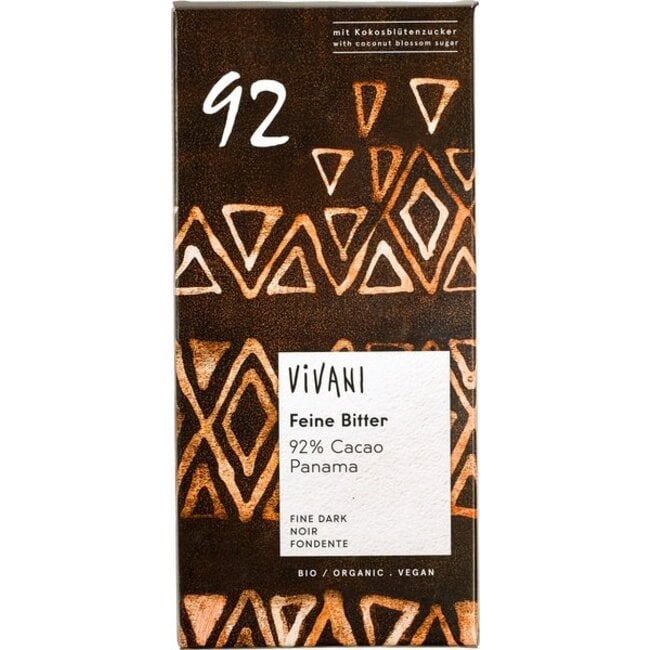 Vivani Chocoladereep 92% - BIO