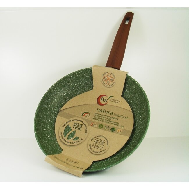 Koekenpan 24cm met hout-look greep - VegeTek