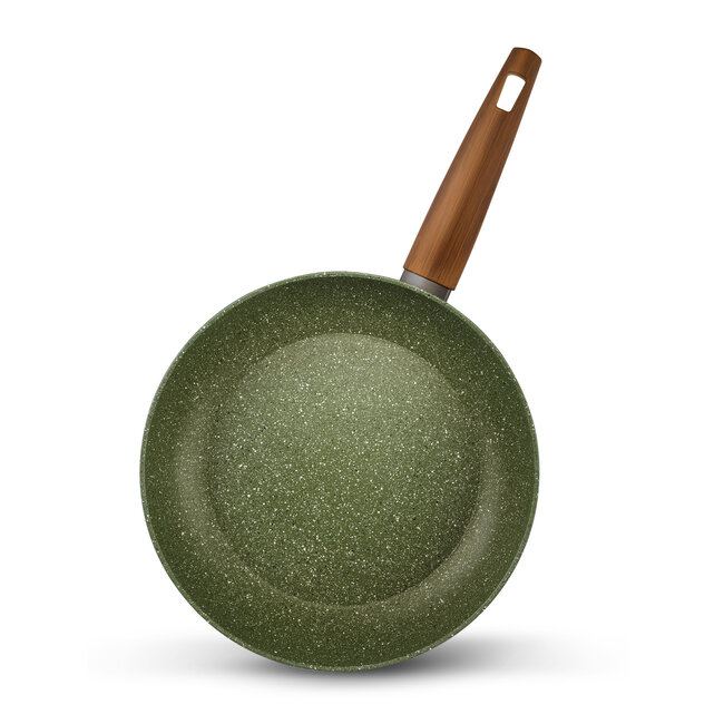 Koekenpan 32cm met hout-look greep - VegeTek