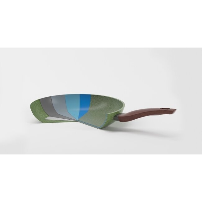 Grillpan zonder Teflon 28 cm met hout-look greep - Vegetek