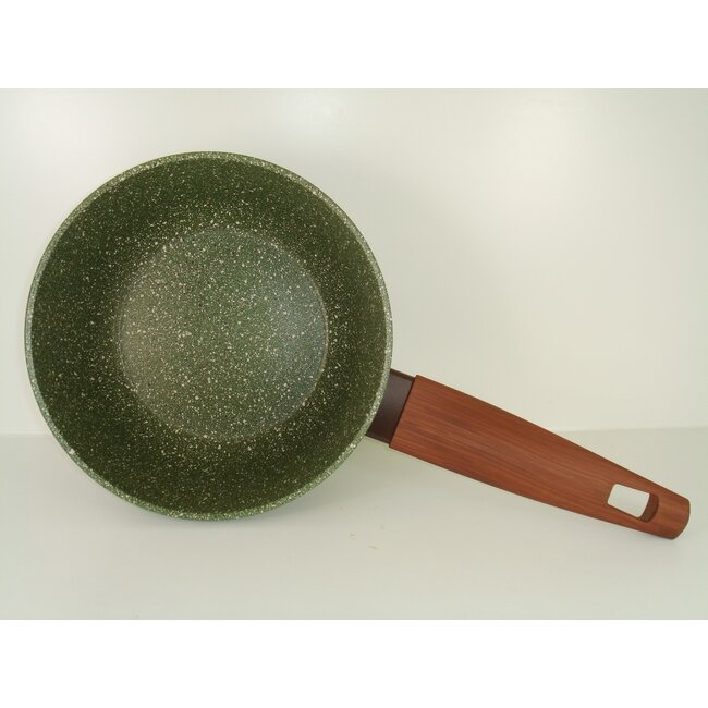 Steelpan 18cm met hout-look greep - VegeTek