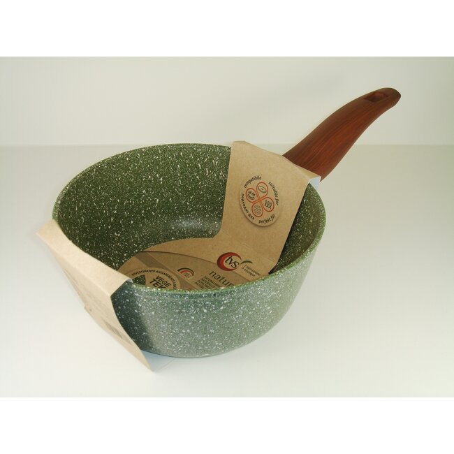 Steelpan 18cm met hout-look greep - VegeTek