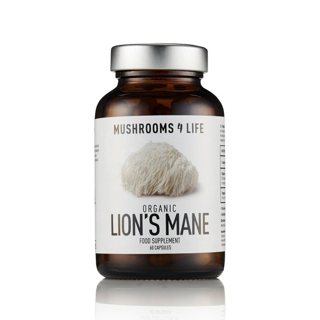 Mushrooms4Life Lion's Mane - Organische Paddenstoel - 60caps - BIO