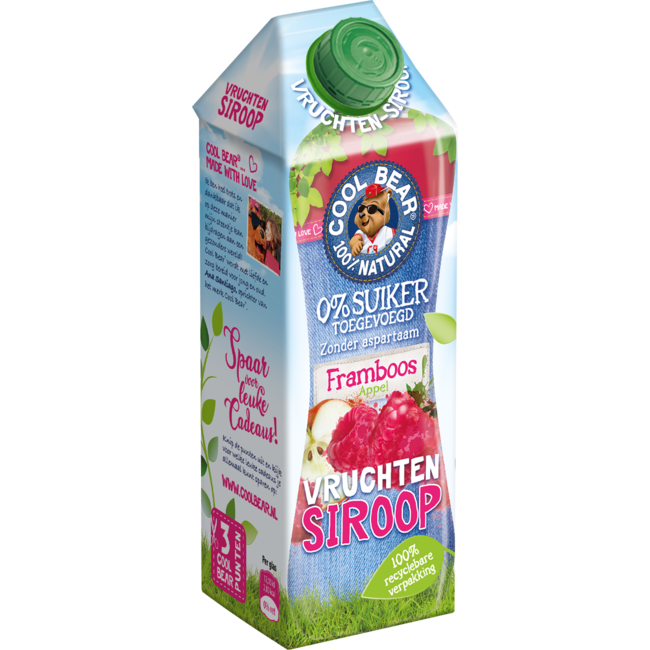 Siroop Framboos-Appel met Zoetstoffen uit Stevia - 750ml