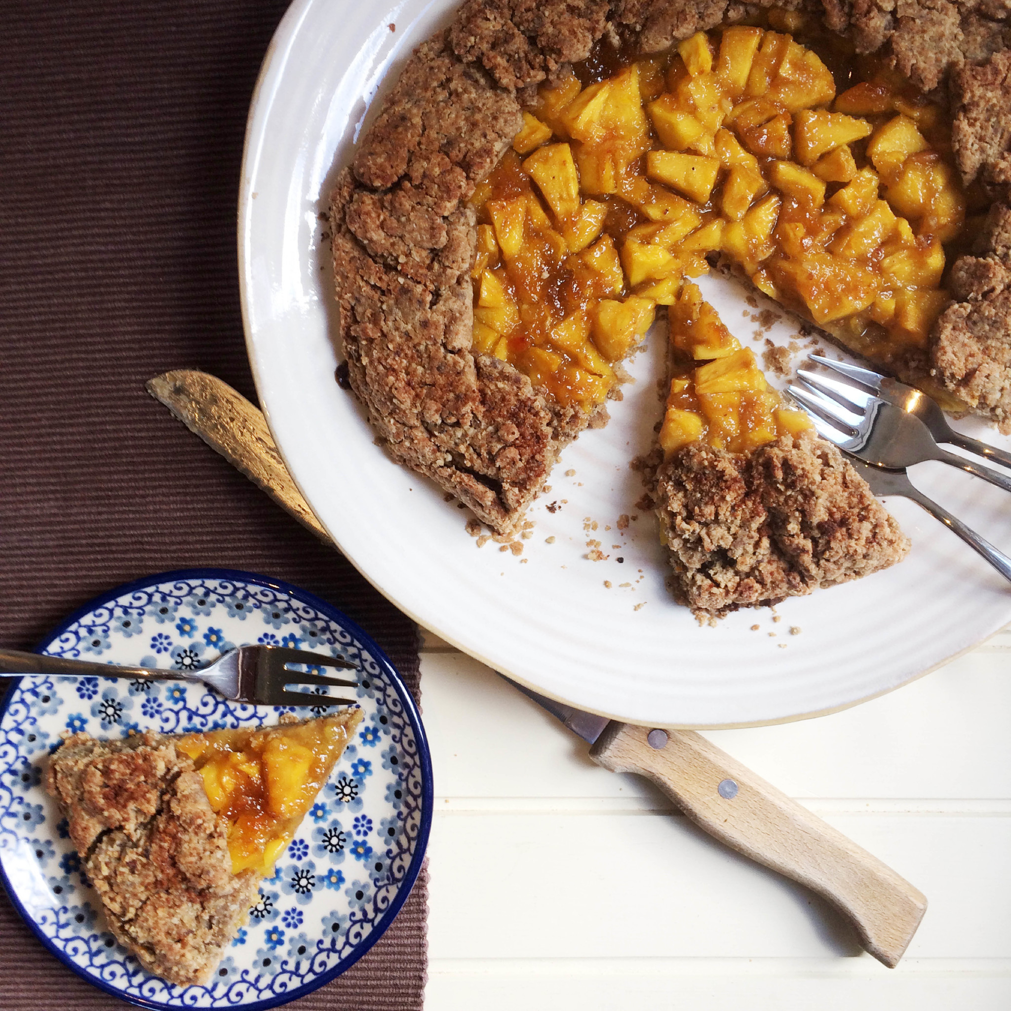 glutenvrije galette met mango gember en sinaasappel