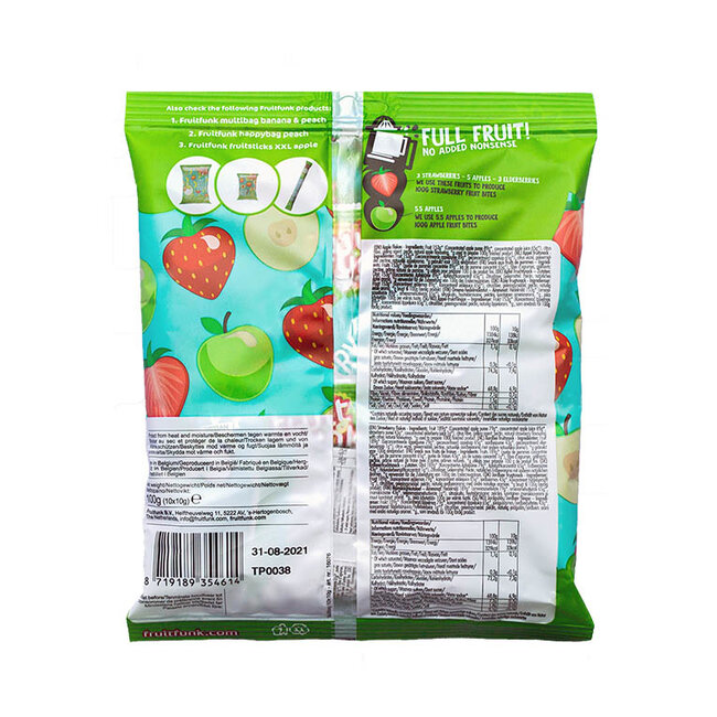 Uitdeelzak Mix Aardbei en Appel - (10st) 100g