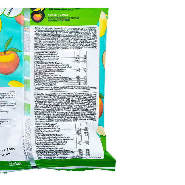 Uitdeelzak Mix Banaan en Perzik - (10st) 100g