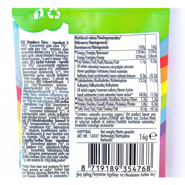 Unicorn Happybag Aardbei - 16g