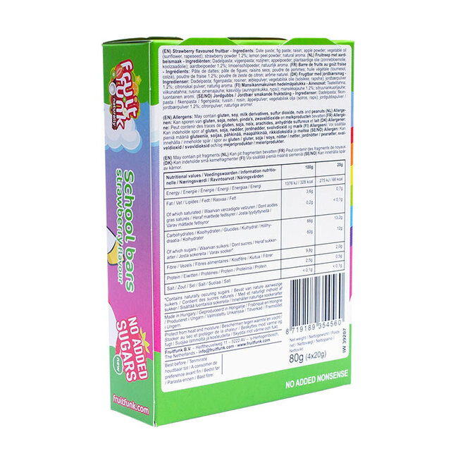 Unicorn Schoolbars Aardbei - (4st) 80g