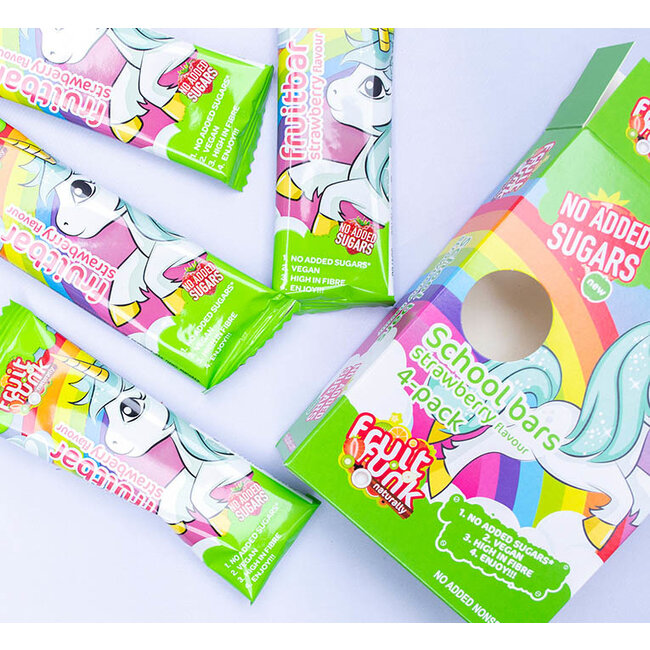 Unicorn Schoolbars Aardbei - (4st) 80g
