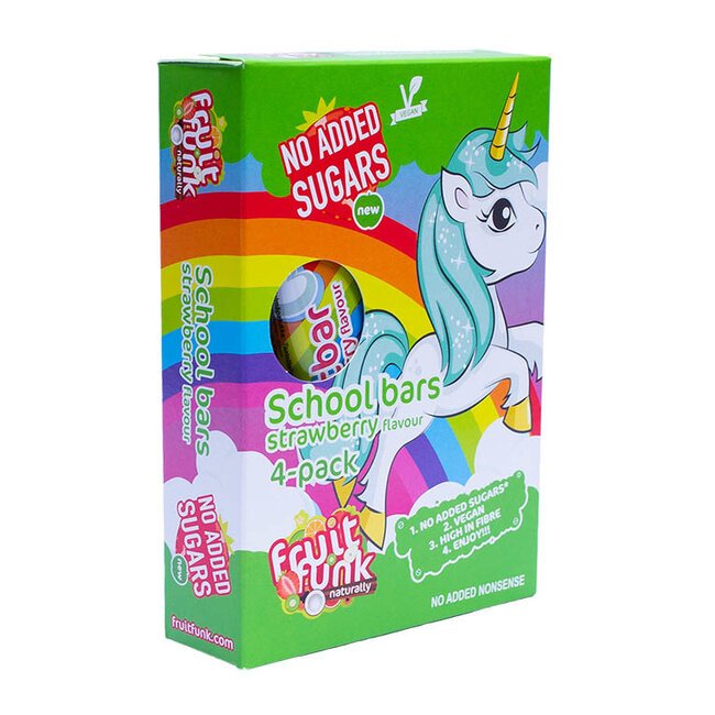 Unicorn Schoolbars Aardbei - (4st) 80g