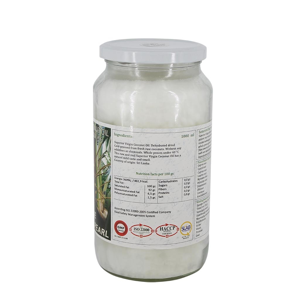 The White Pearl Kokosolie Superior - 1000 ml Puur Mieke
