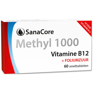 Sanacore Methyl 1000 Vitamine B12 - 60 tabletten met Foliumzuur