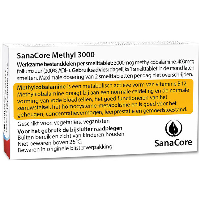 Methyl 3000 Vitamine B12 - 60 tabletten met Foliumzuur