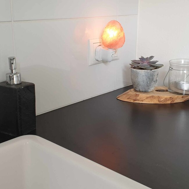 Himalayazout nachtlamp voor stopcontact - Rotsje